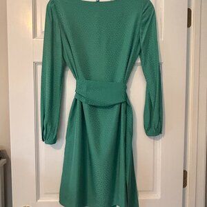 Tory Burch Emerald Green Jacquard Silk Shift Dress - Timeless Vintage Vibe